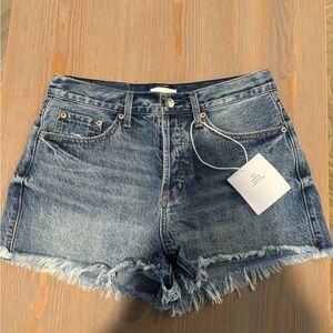 Pistola Nova Relaxed High Rise Cut Off Denim Shorts